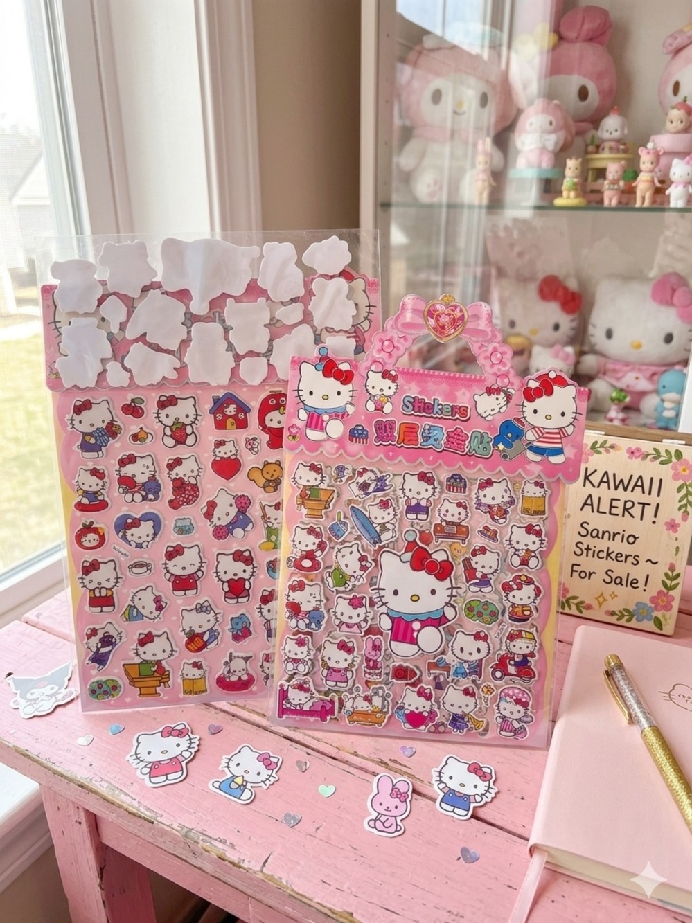 Sanrio Hello Kitty Pink Sticker Sheets Pack - Kawaii Party Favors